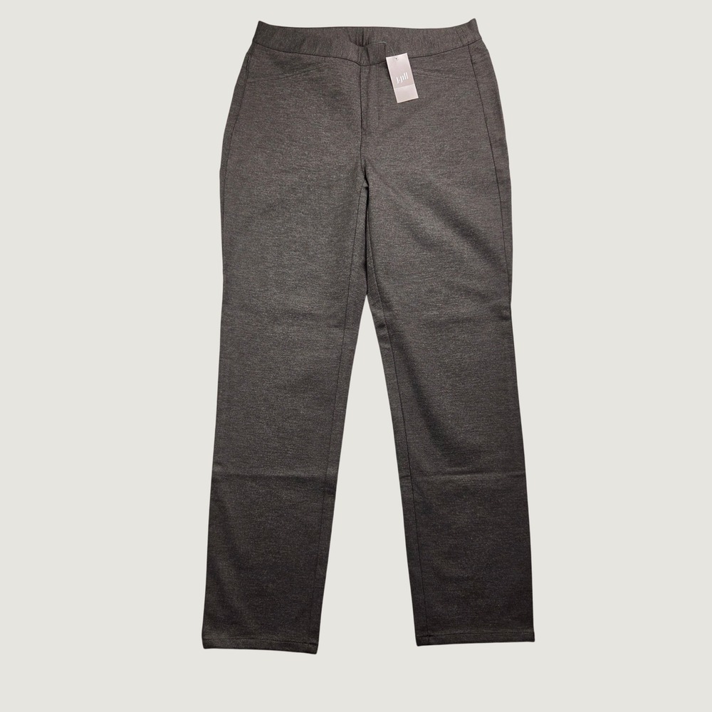 J. Jill Ponte Slim Leg Pants Womens S Dark Umber Heather Pull On Minimalist NWT